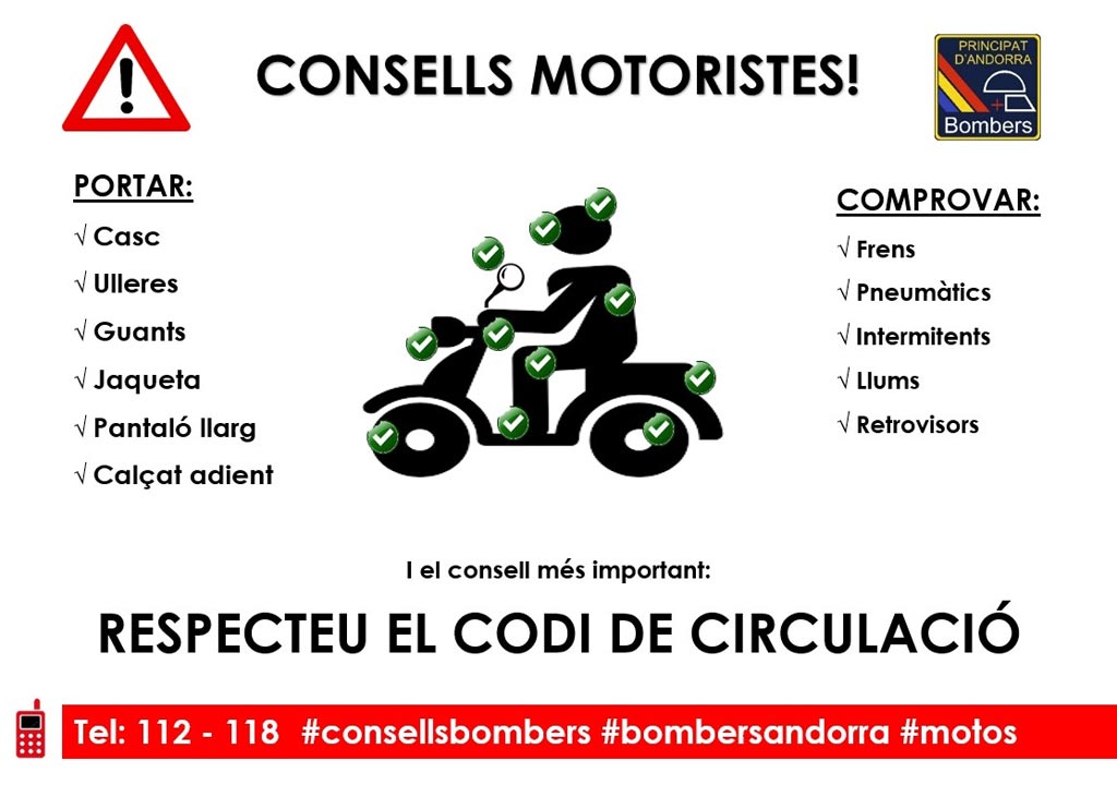 Consells motoristes: respecteu el codi de circulació