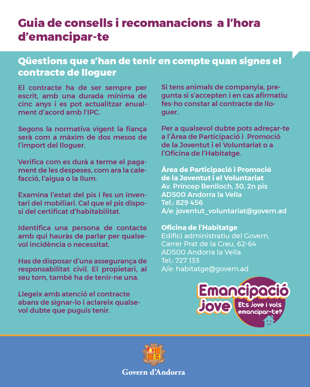 Qüestions que s'han de tenir en compte un cop signat el contracte de lloguer 2