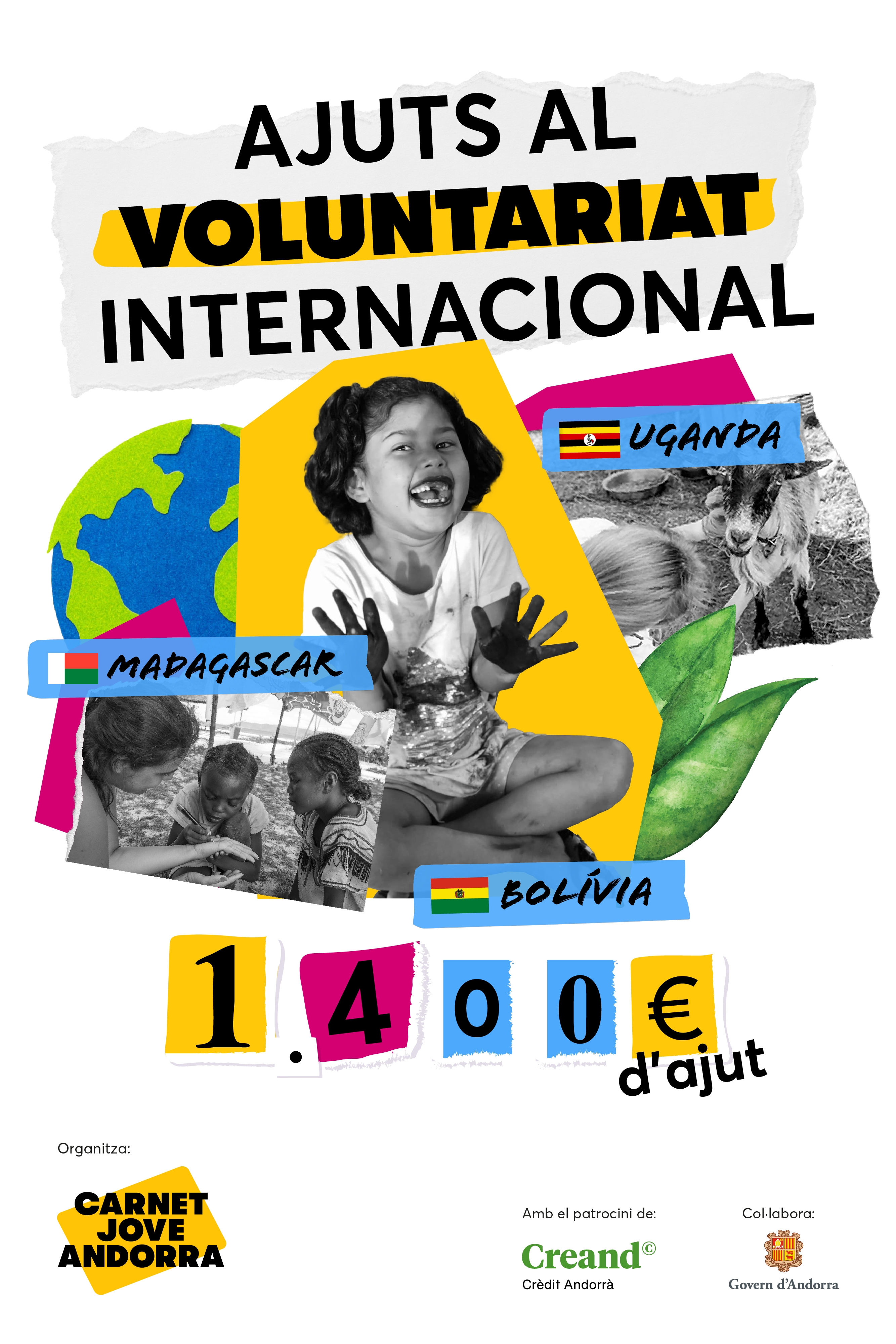El Govern i l’Associació Carnet Jove Andorra obren una nova convocatòria de beques per al voluntariat internacional