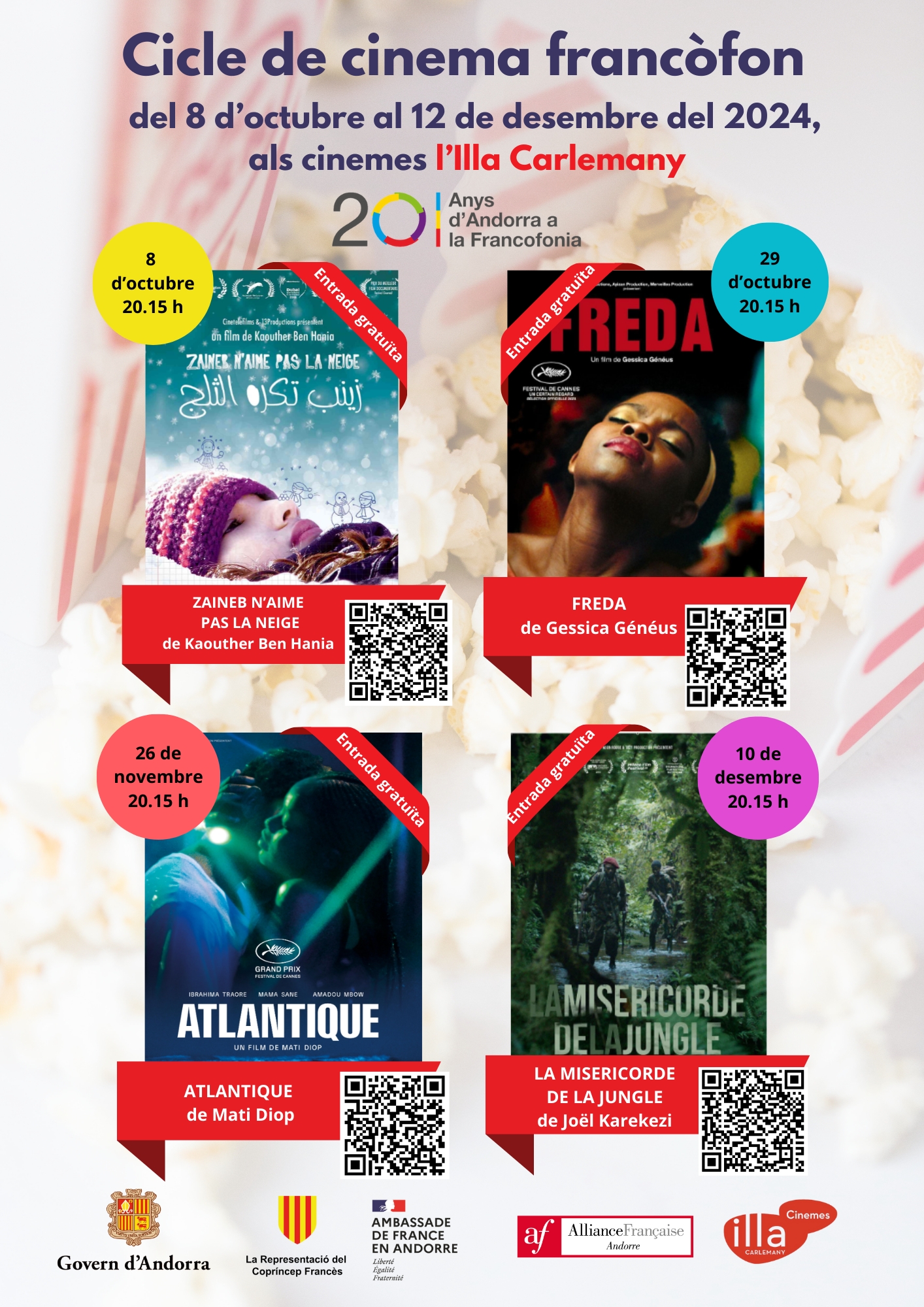Cicle de cinema per commemorar el 20è aniversari de l'adhesió d’Andorra a l’Organització Internacional de la Francofonia