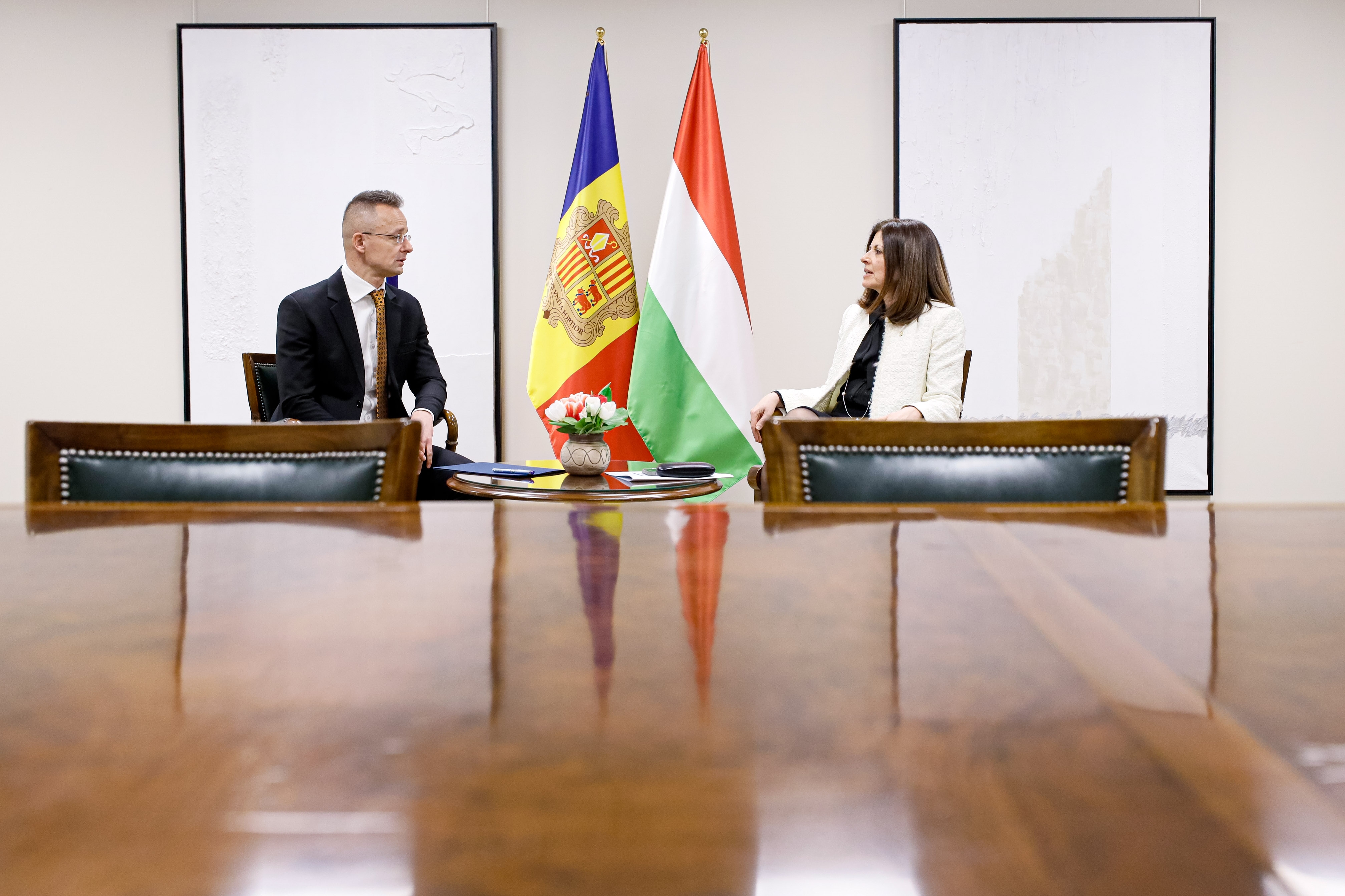 Imma Tor es reuneix amb el ministre d'Afers Exteriors d’Hongria, Péter Szijjártó, país que ostentarà la pròxima presidència del Consell de la UE