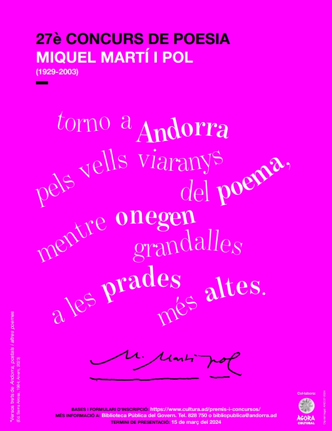 S’obre el termini per presentar-se al 27è Concurs de Poesia Miquel Martí i Pol