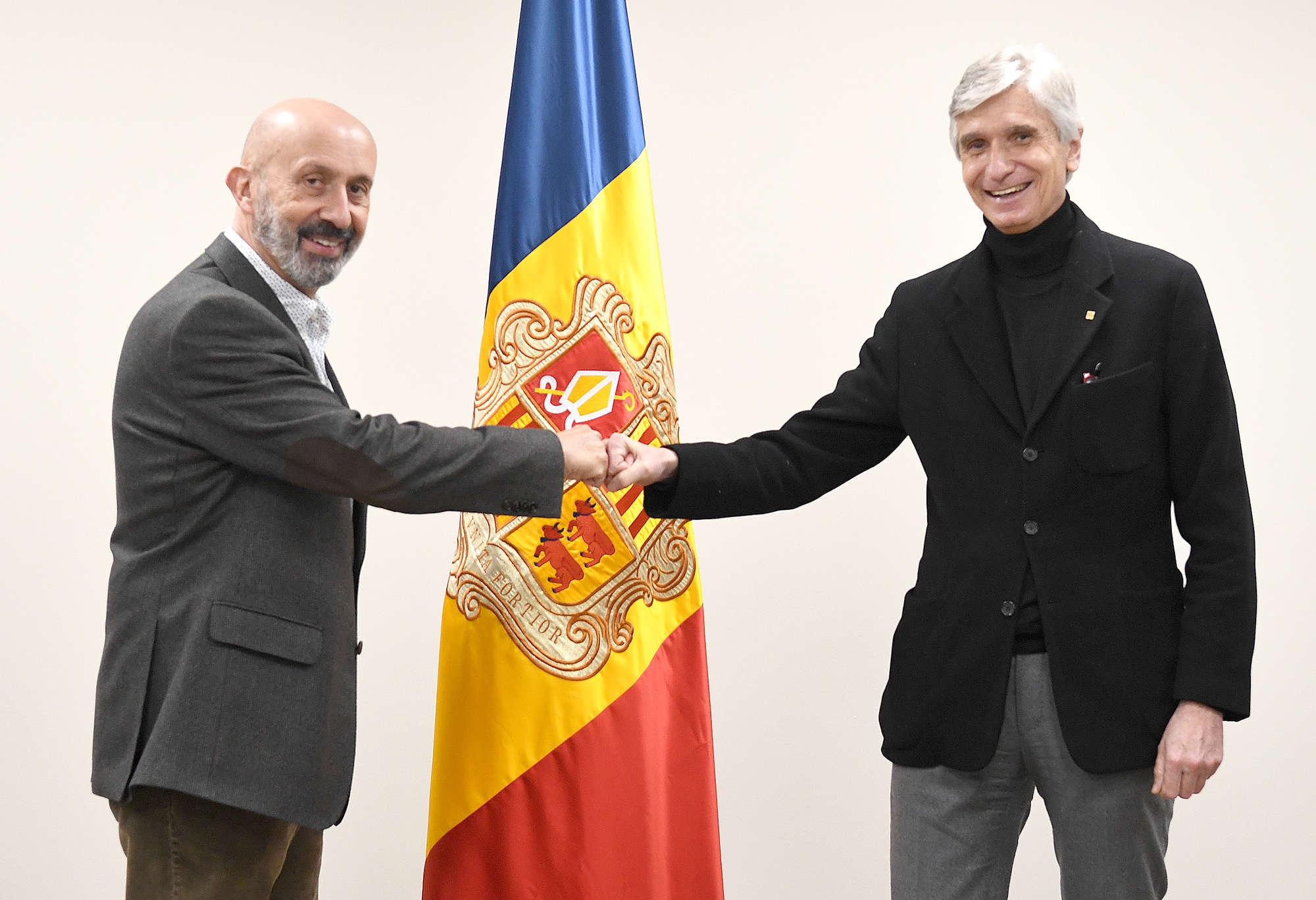 Martínez Benazet i Mas reben el conseller de Salut de la Generalitat, Josep Maria Argimon