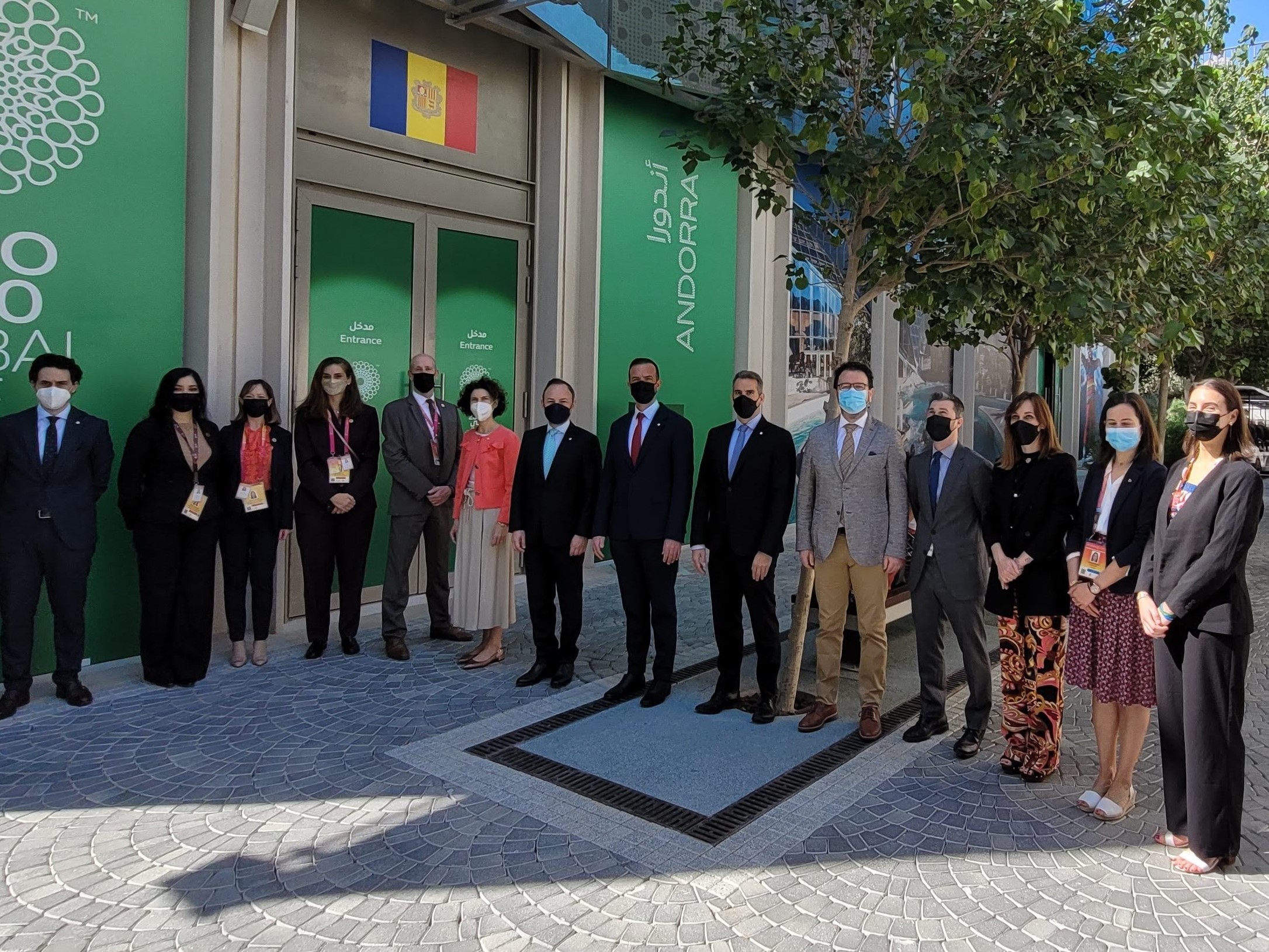 Delegació andorrana a l’Expo Dubai 2020 i al pavelló del Principat, que ja ha rebut més de 140.000 visitants