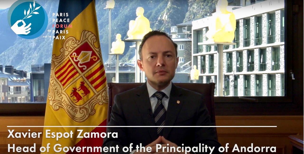Espot participa de manera telemàtica en la 3a edició del Fòrum de París de la Pau organitzat per Emmanuel Macron