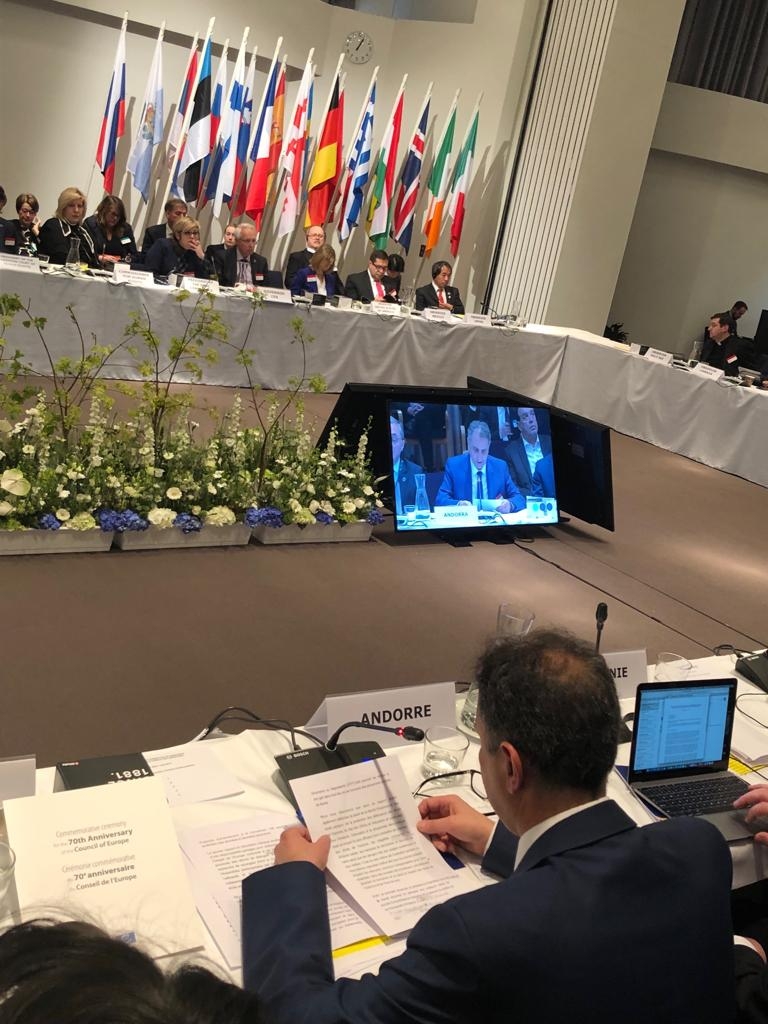 Areny reitera el compromís d’Andorra per l’educació de qualitat per assolir una ciutadania democràtica i respectuosa amb la diversitat en la 129a sessió ministerial del CoE a Hèlsinki