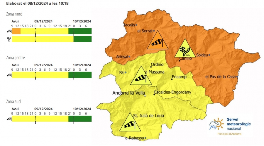 Es manté l’alerta per nevades i vent al nord del país fins demà dilluns