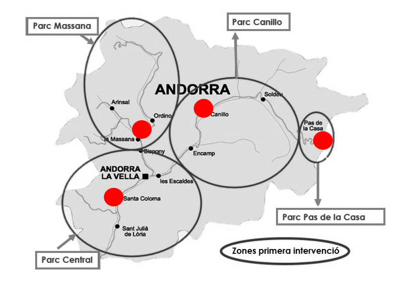 Distribuciò geográfica i organització territorial del Cos de Bombers